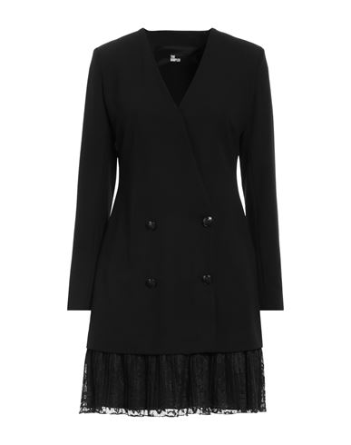 Shop The Kooples Woman Mini Dress Black Size 3 Polyester, Elastane