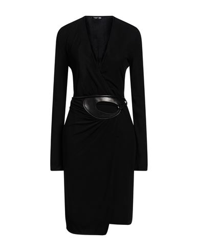 Shop Tom Ford Woman Midi Dress Black Size 6 Viscose, Polyamide, Elastane, Ovine Leather
