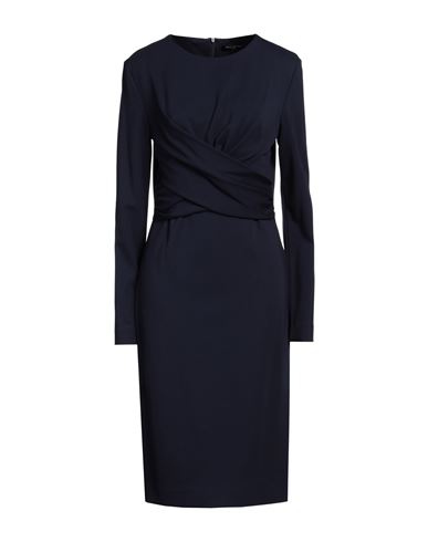 Shop Piazza Sempione Woman Midi Dress Midnight Blue Size 8 Viscose, Polyamide, Elastane