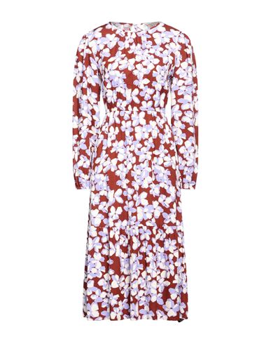 Shop Compañía Fantástica Compañia Fantastica Woman Midi Dress Brown Size Xs Viscose