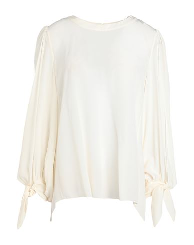 Chloé Woman Top Ivory Size 6 Silk In Burgundy