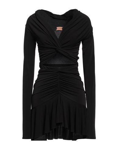 Shop The Andamane Woman Mini Dress Black Size 4 Polyester, Elastane
