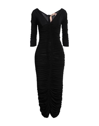N°21 Woman Midi Dress Black Size 10 Viscose, Polyester, Elastane In Multi