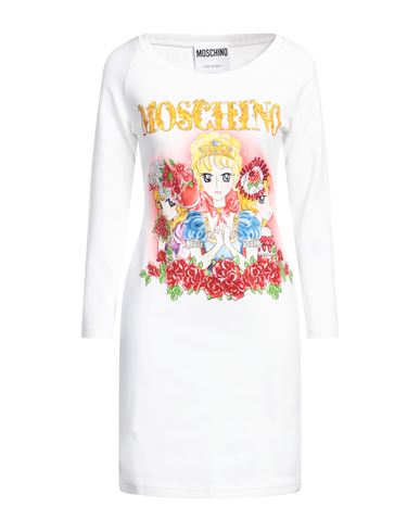 Moschino Woman Mini Dress White Size 8 Cotton, Elastane