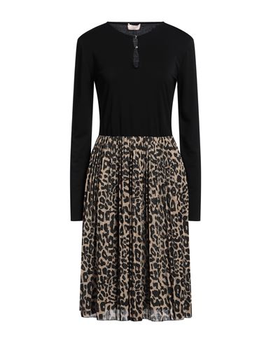 Liu •jo Woman Midi Dress Black Size 12 Polyester, Polyamide, Elastane In Black
