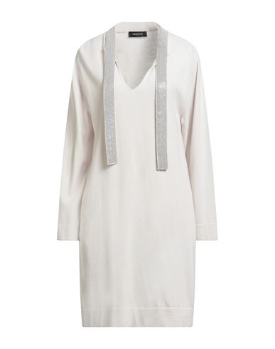 Fabiana Filippi Woman Mini Dress Light Grey Size 12 Virgin Wool, Silk, Cashmere, Ecobrass