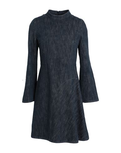 Akris Woman Mini Dress Blue Size 10 Cotton, Wool, Polyamide