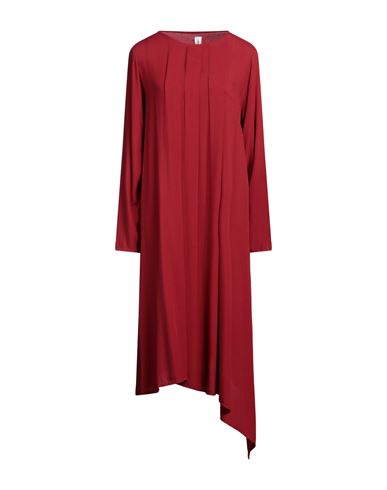 Shop Isabella Clementini Woman Midi Dress Red Size 8 Viscose, Wool