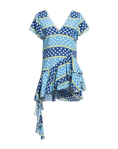 Shop Marni Woman Mini Dress Sky Blue Size 4 Silk