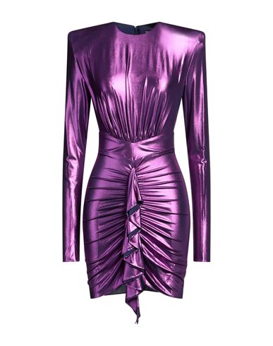 Alexandre Vauthier Woman Mini Dress Purple Size 8 Viscose, Elastane