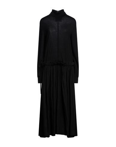 Jil Sander Woman Maxi Dress Black Size 10 Wool, Viscose