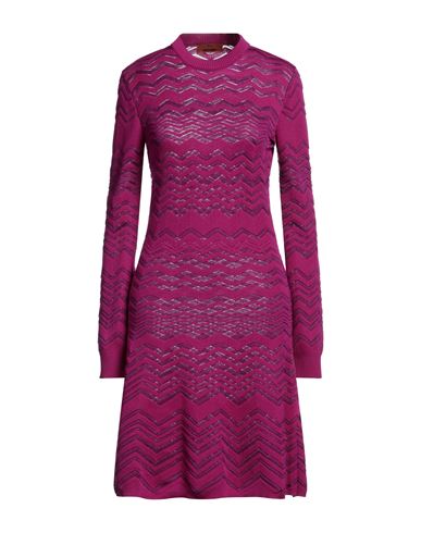 Shop Missoni Woman Midi Dress Mauve Size 6 Wool, Viscose In Purple