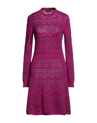 Missoni Woman Midi Dress Mauve Size 8 Wool, Viscose In Pink