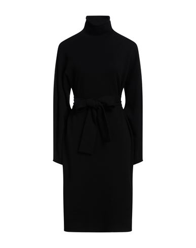 Malo Woman Midi Dress Black Size L Wool, Polyamide, Polyurethane