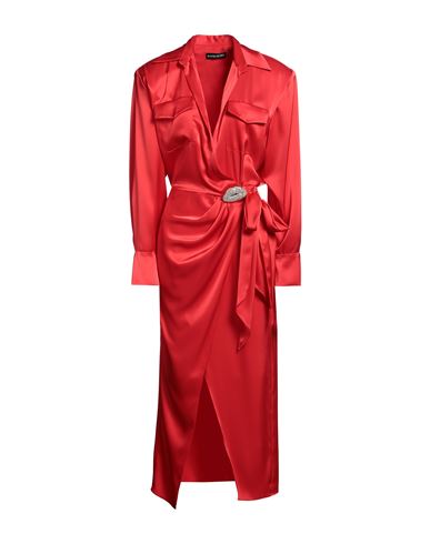 David Koma Woman Maxi Dress Red Size 4 Triacetate, Polyester In Red