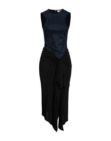 Attico The  Woman Midi Dress Blue Size 4 Rayon, Polyamide, Elastane, Acetate In Blue