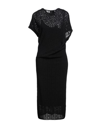 Givenchy 4g Jacquard Draped Midi Dress In Black