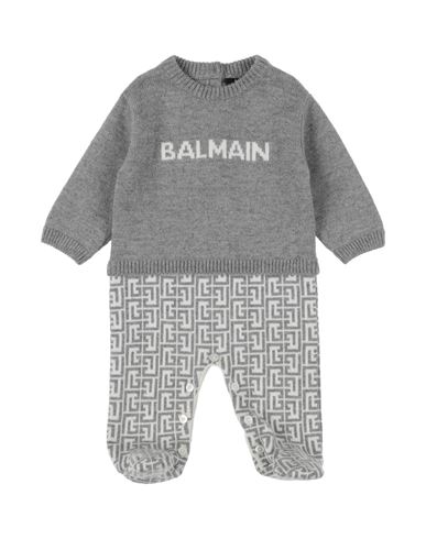 Balmain Newborn Boy Baby Jumpsuits & Overalls Light Grey Size 3 Merino Wool, Silk, Cashmere In Gray