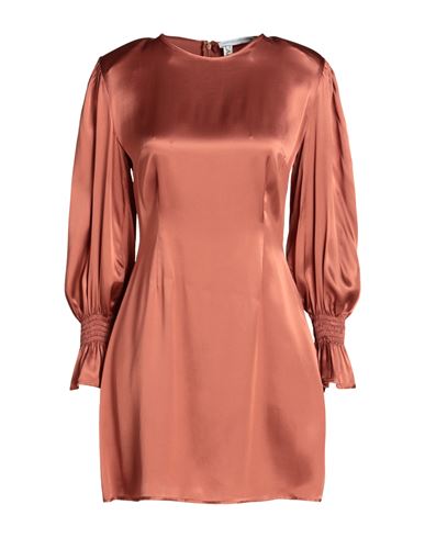 Mar De Margaritas Woman Mini Dress Copper Size S Viscose In Orange