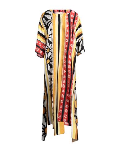 Shop Marni Woman Midi Dress Ocher Size 6 Viscose, Silk In Yellow