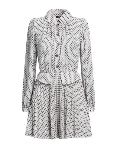 Elisabetta Franchi Woman Mini Dress Off White Size 8 Polyester In Gray
