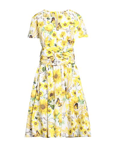 Mary Katrantzou Woman Midi Dress Yellow Size 16 Cotton