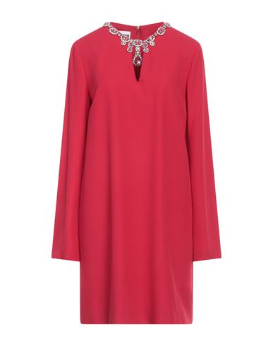 Moschino Woman Mini Dress Red Size 12 Acetate, Viscose, Acrylic, Glass, Polyester