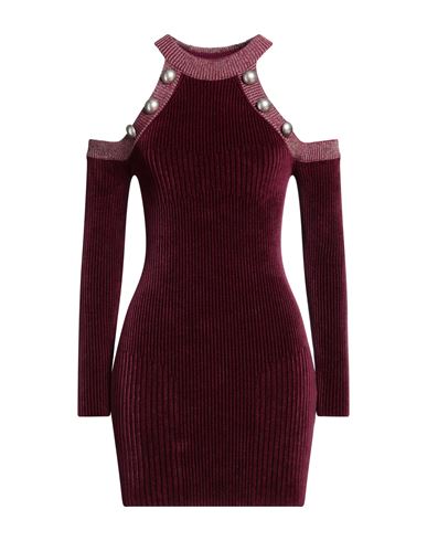 Shop Eleonora Gottardi Woman Mini Dress Garnet Size L Viscose, Polyamide, Elastane In Red