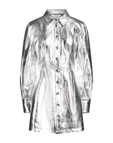 Leo Lin Woman Mini Dress Silver Size 12 Lambskin In White