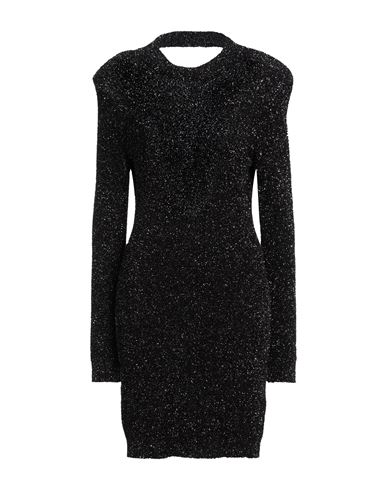 Shop Eleonora Gottardi Woman Midi Dress Black Size S Polyamide, Metallic Fiber
