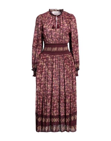 Shop Sea Woman Midi Dress Garnet Size M Viscose, Cotton, Polyester, Elastane In Red