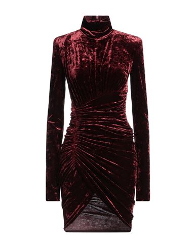 Shop Alexandre Vauthier Woman Mini Dress Burgundy Size 8 Polyester, Elastane
