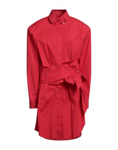 Shop Alexandre Vauthier Woman Midi Dress Red Size 10 Cotton, Elastane