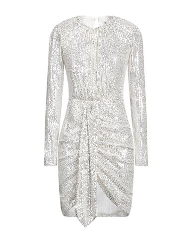 Shop Le Twins Woman Mini Dress Silver Size 6 Polyester, Elastane