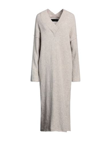 Isabel Benenato Woman Maxi Dress Grey Size 8 Mohair Wool, Wool, Polyamide, Elastane In Multi