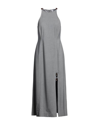 Ganni Woman Maxi Dress Grey Size 10/12 Viscose, Polyester, Elastane In Gray