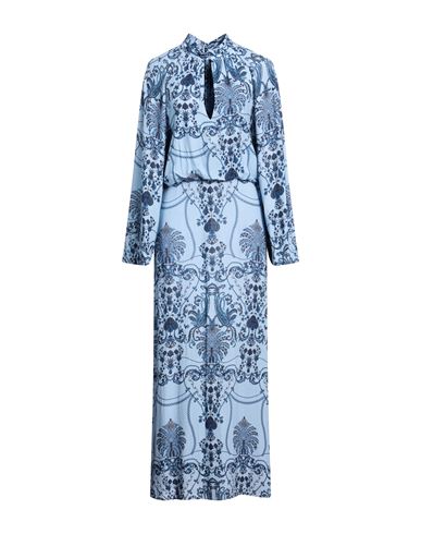 Shop Lavi Woman Maxi Dress Pastel Blue Size L Viscose, Wool