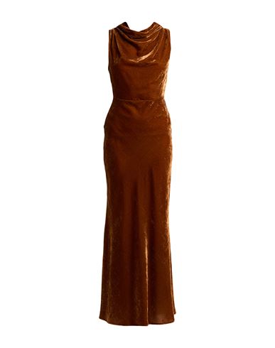 Semicouture Woman Maxi Dress Brown Size 6 Viscose, Polyamide