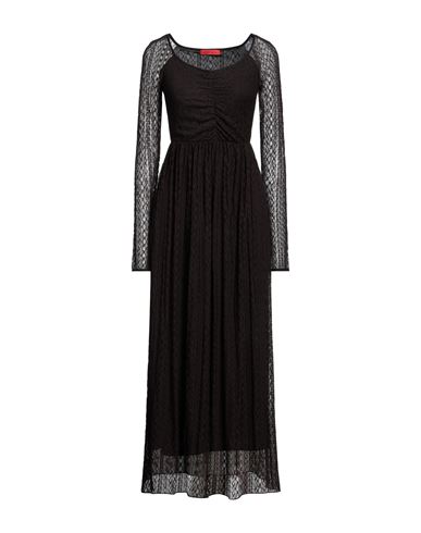 Max & Co . Woman Maxi Dress Dark Brown Size Xl Polyamide, Elastane In Black