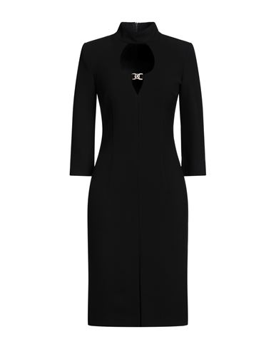 Shop Simona Corsellini Woman Midi Dress Black Size 8 Polyester, Viscose, Cotton, Elastane