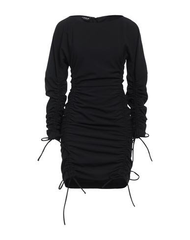Shop Dondup Woman Mini Dress Black Size 8 Polyester, Virgin Wool, Elastane