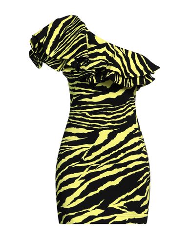 Shop Jeremy Scott Woman Mini Dress Yellow Size 8 Cotton, Elastane