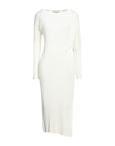 Shop Iceberg Woman Midi Dress Ivory Size M Virgin Wool, Polyamide, Wool, Elastane In White
