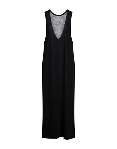 Isabel Benenato Woman Maxi Dress Black Size 4 Virgin Wool, Polyamide