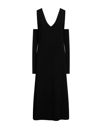 Shop Isabel Benenato Woman Midi Dress Black Size 8 Viscose, Polyester