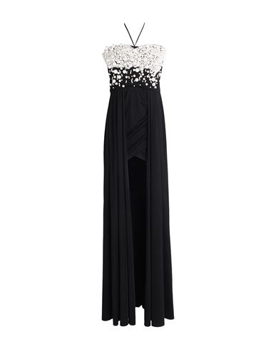 Elisabetta Franchi Red Carpet Woman Maxi Dress Black Size 8 Viscose, Elastane, Plastic, Polyamide