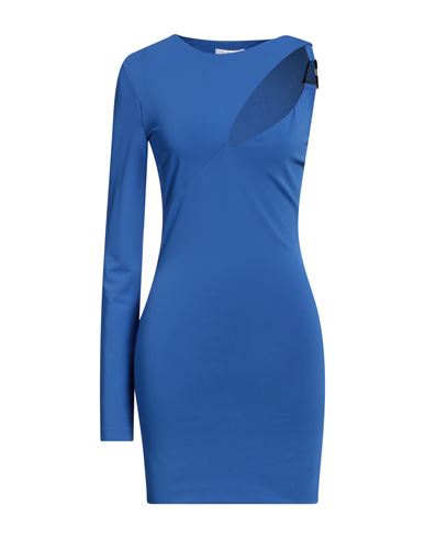 Shop Patrizia Pepe Woman Mini Dress Bright Blue Size 1 Acetate, Polyamide, Elastane
