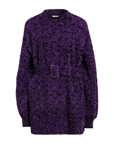 Msgm Woman Mini Dress Mauve Size S Polyamide, Metallic Polyester, Elastane In Purple