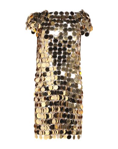 Rabanne Woman Mini Dress Gold Size 4 Plastic, Brass