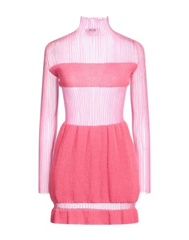 Shop Msgm Woman Mini Dress Fuchsia Size S Polyamide, Acrylic, Mohair Wool In Pink